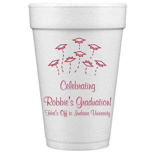 Hat Toss Graduation Styrofoam Cups
